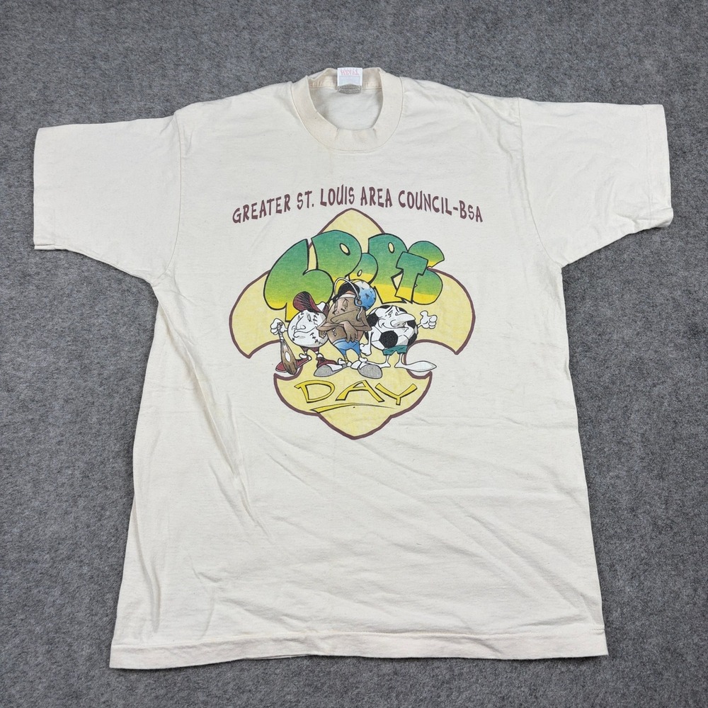 90s St Louis Sports T Shirt Mens Large Vintage BSA Graphic Tee Y2K Sporty Preppy